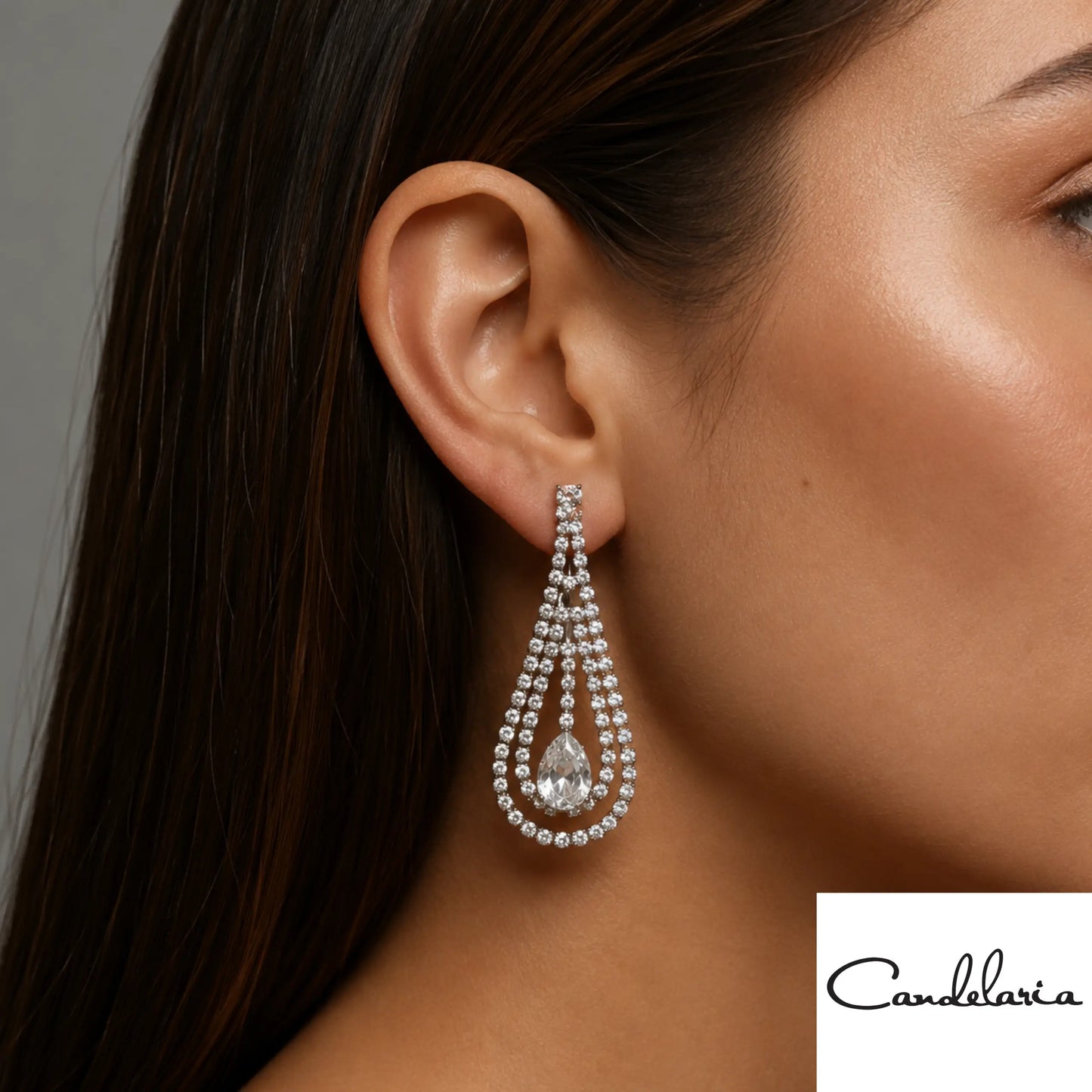 Aretes colgantes con forma de gota - Plu: 1003