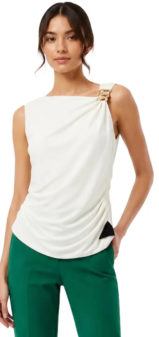 Blusa blanca de cuello alto - Ref: 1154287-80