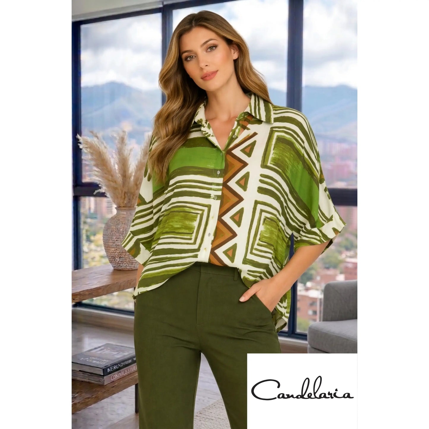 Blusa cuello camisero - Ref: 14277-100