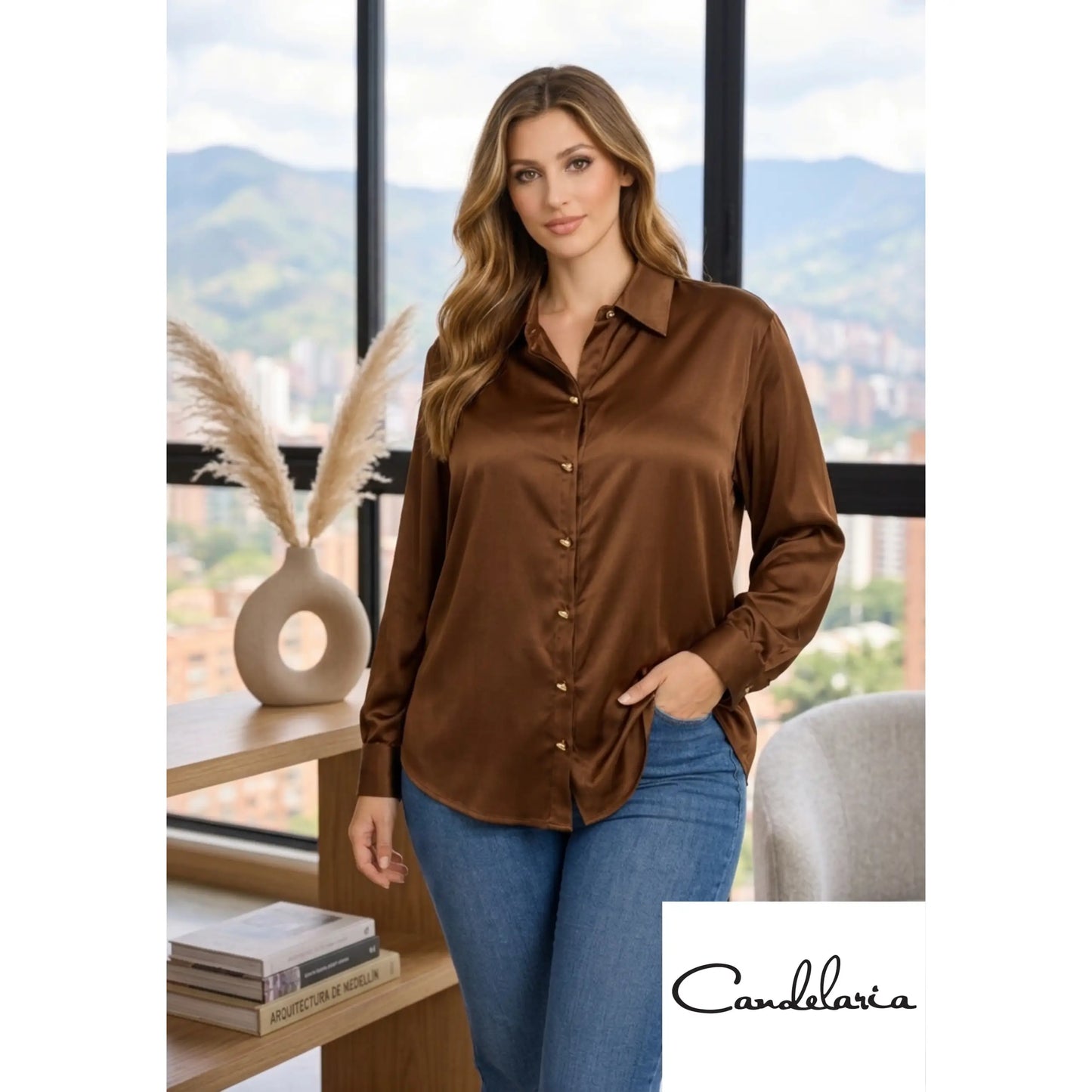 Blusa para oficina elegante - Ref: 6097X-180