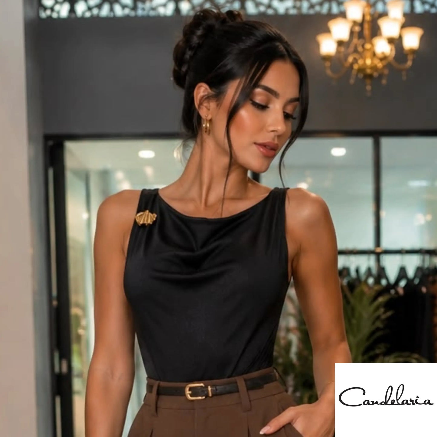 Blusa sin mangas ejecutiva - Ref: 11615049-100