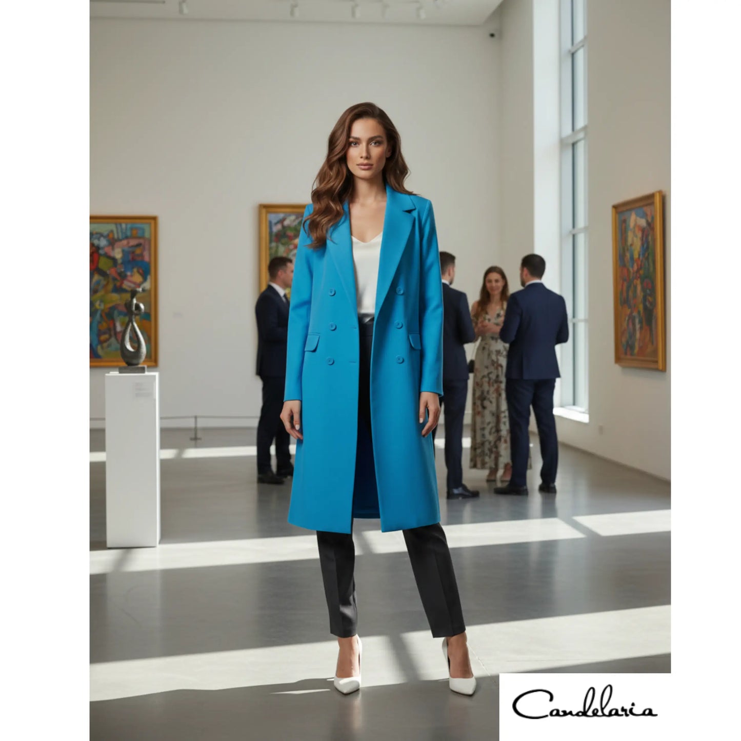 Gaban elegante color azul turquesa