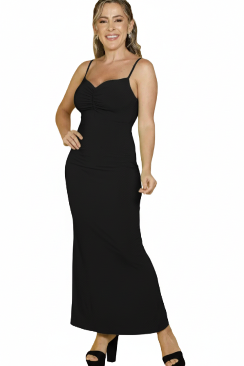 Vestido mujer corte midi sofisticado