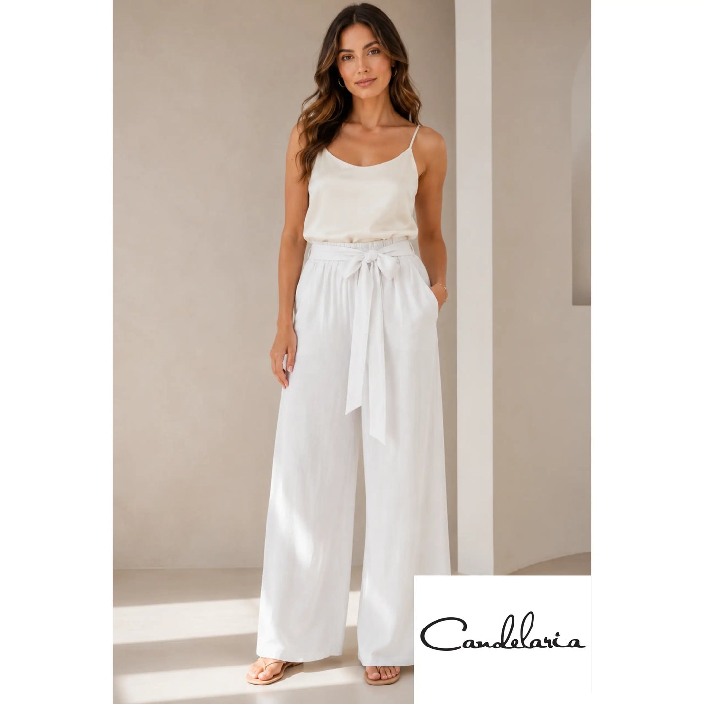 Pantalón amplios con cinturón- Ref: 20707007-150