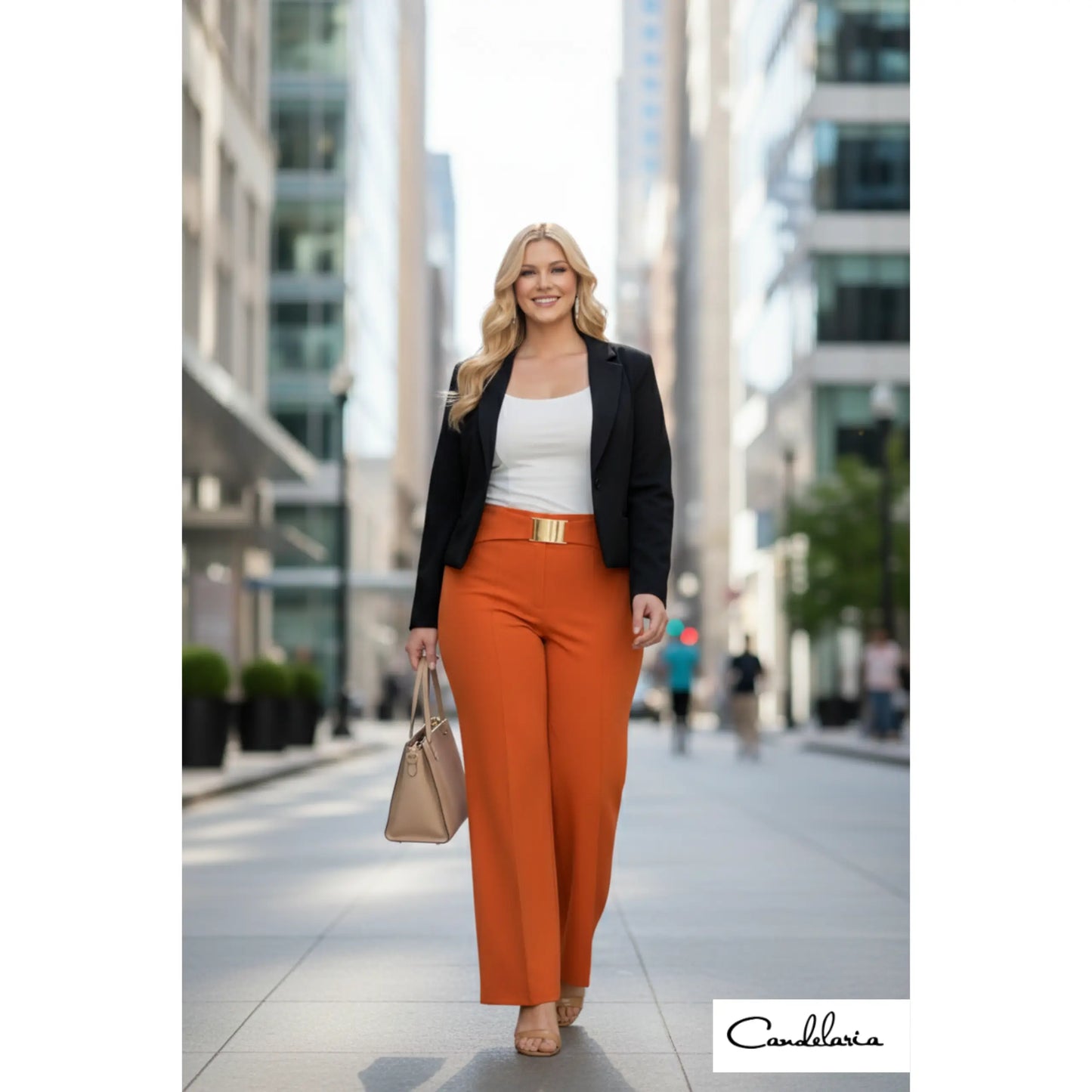 Pantalón plus bota ancha elegante para mujer