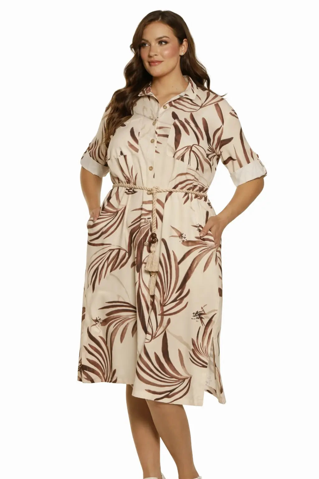 Vestido corto casual plus mujer estilo relajado