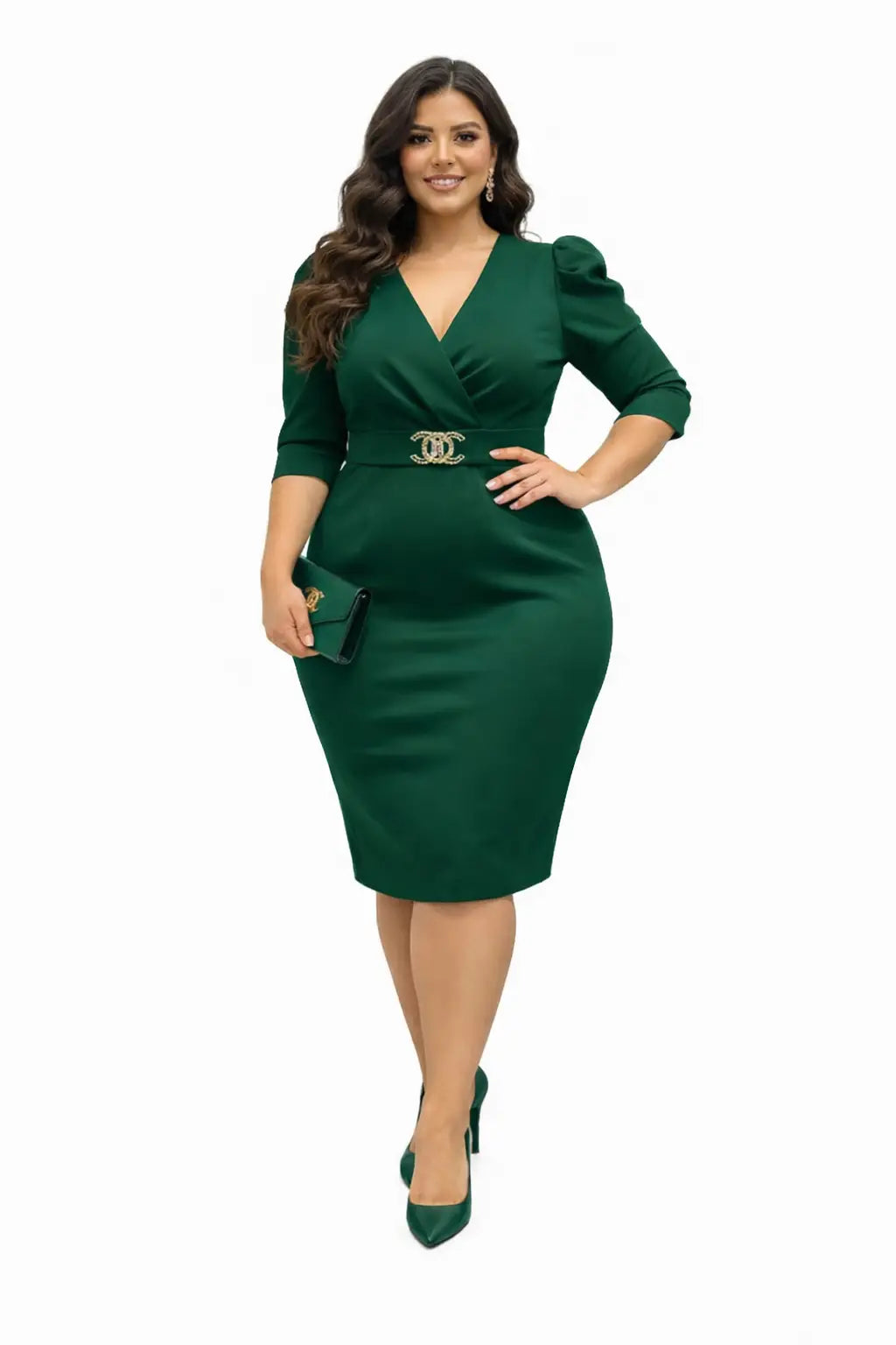 Vestido corto talla grande elegante