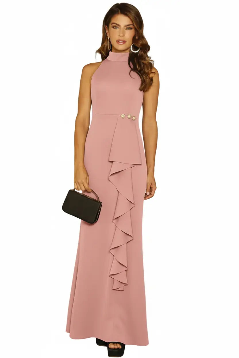Vestido largo glam acabado premium - Ref: K89886-180