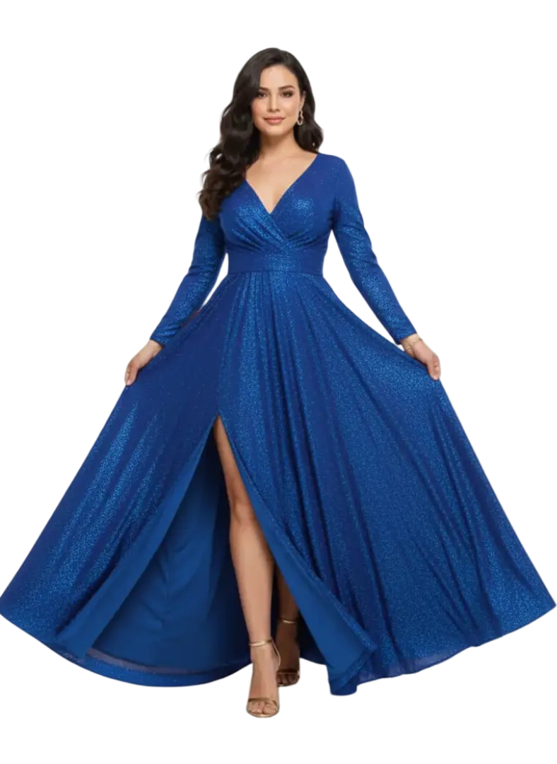 Vestido largo glam glamuroso