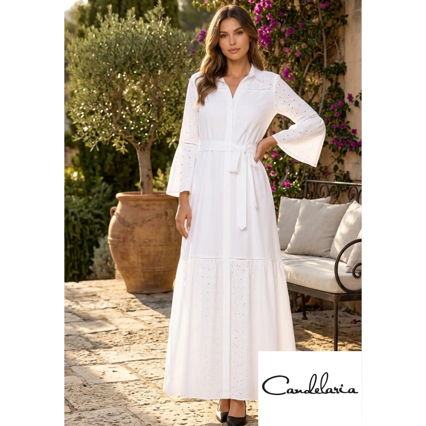 Vestido largo de moda para brunch de día - Ref: 3904-330
