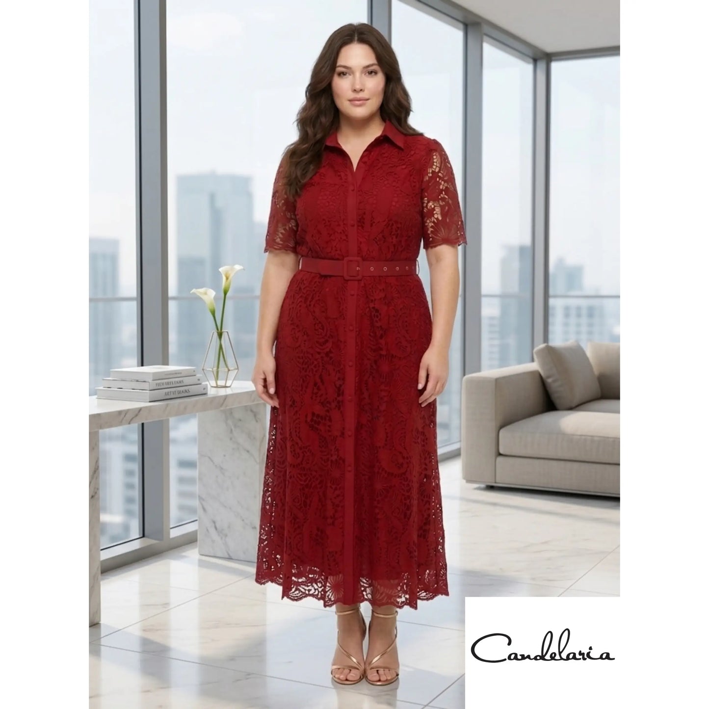 Vestido corto plus con piedra - Ref: 0197-220