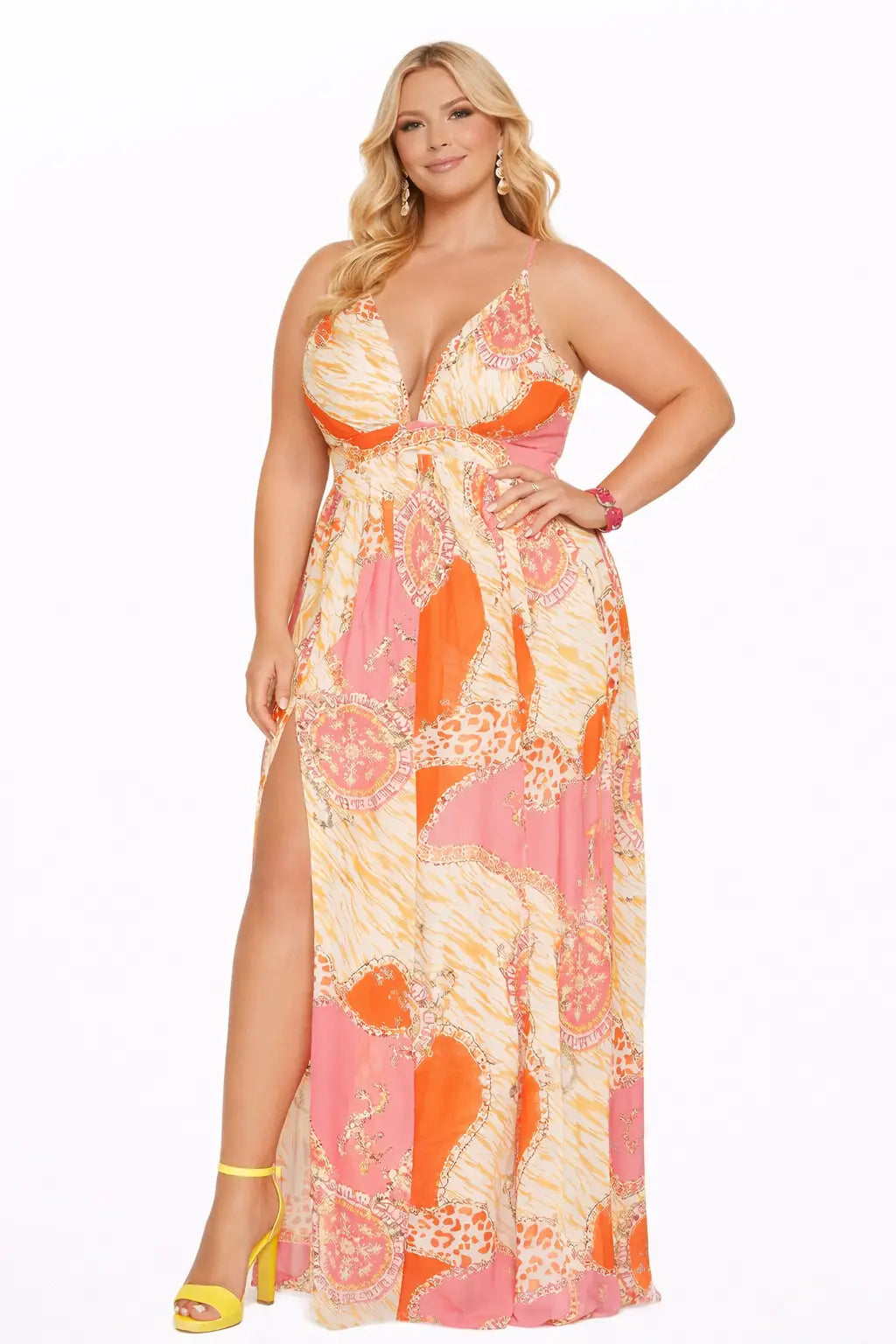 Vestido plus diseño vibrante