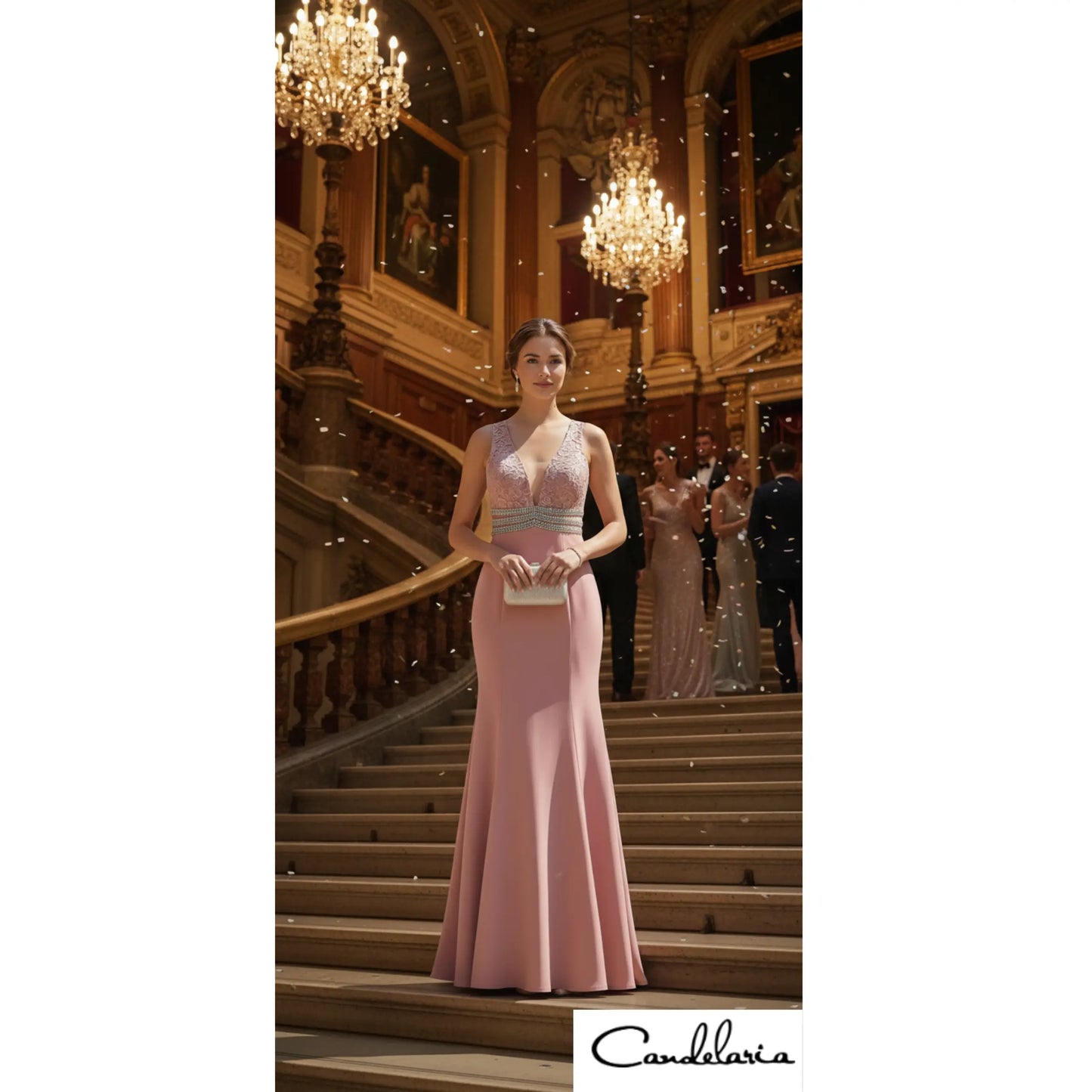 Vestidos de noche con escote en V profundo