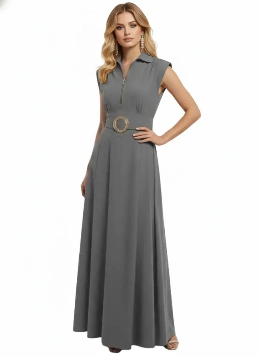 Vestido largo de moda camisero - Ref: 1062-200