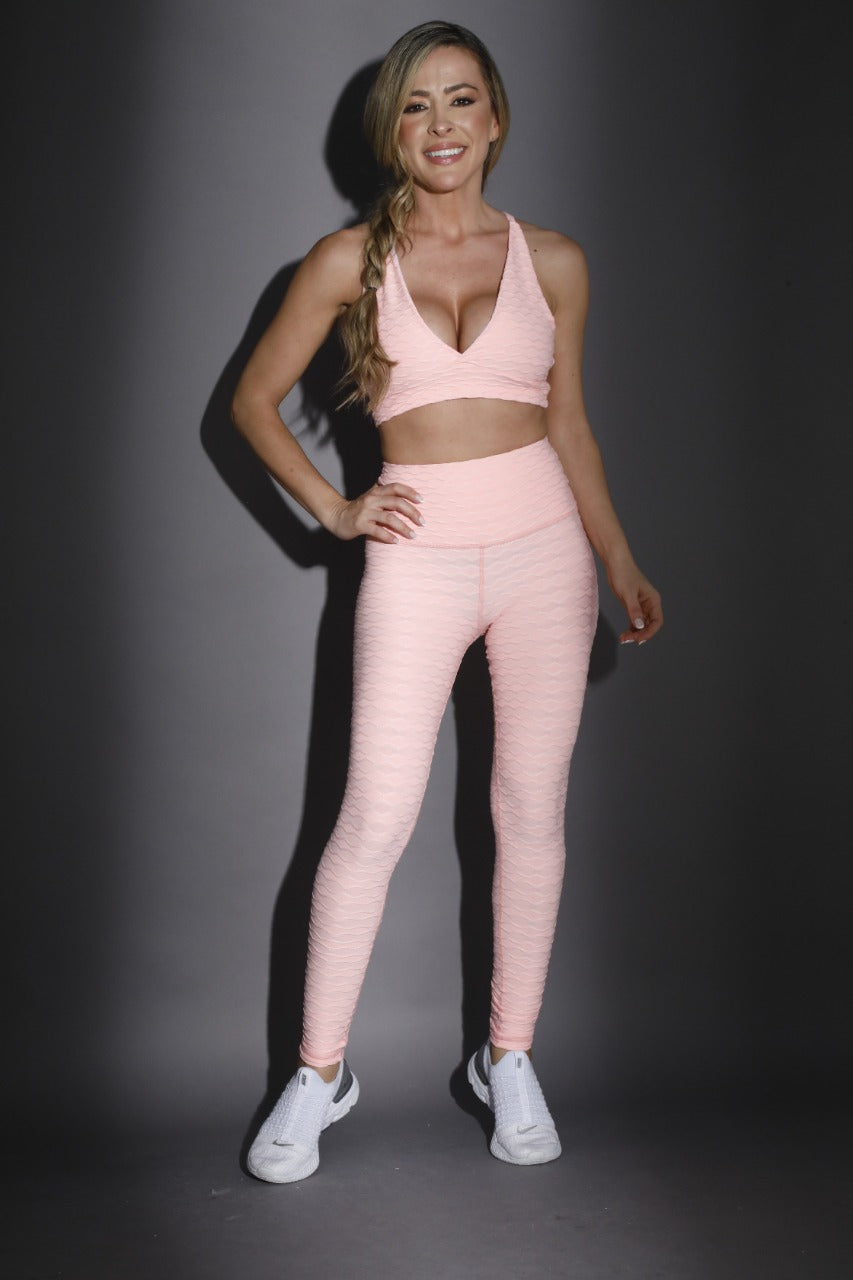 FITNESS TOP AND LEGGINS PINK