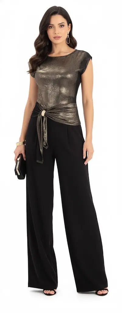 Blusa glam largo outfit nocturno