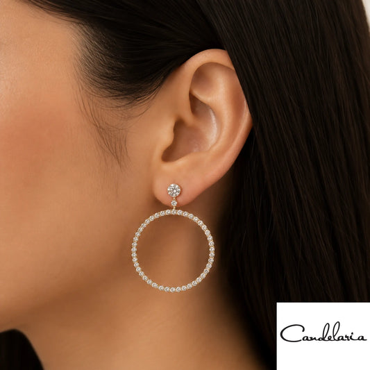 Aretes circulares con brillo