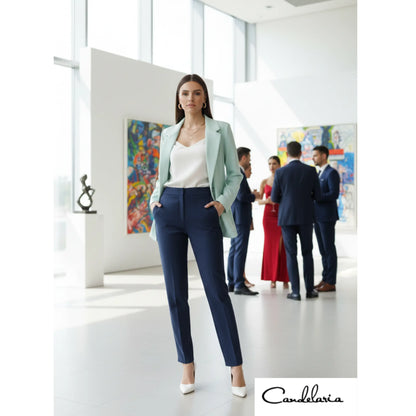 Blazer ejecutivo azul menta para oficina