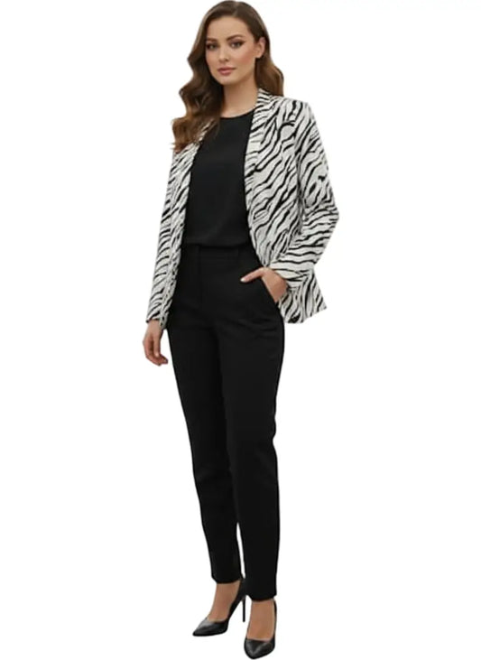 Blazer largo estampado para oficina