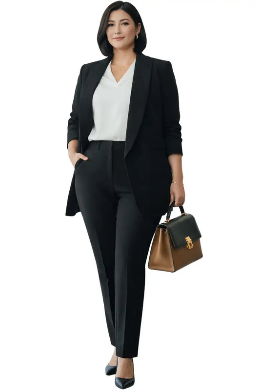 Blazer largo plus para mujer formal y elegante