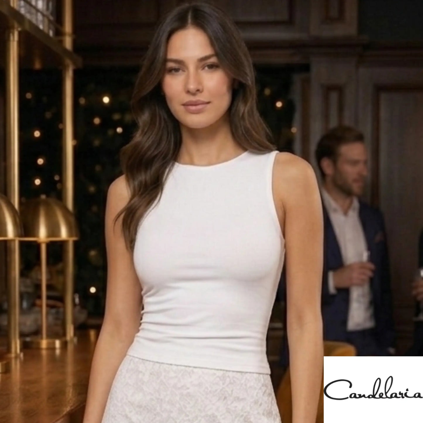 Blusa blanca de cuello alto - Ref: 1154287-80