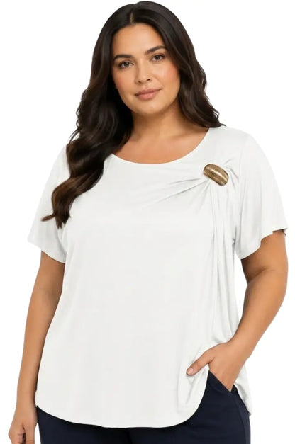 Blusa con broche dorado plus - Ref: 1142772-90