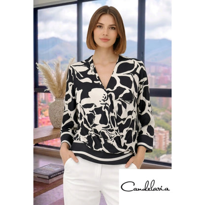 Blusa para mujer con cuello camisero - Ref: 5713-8-160