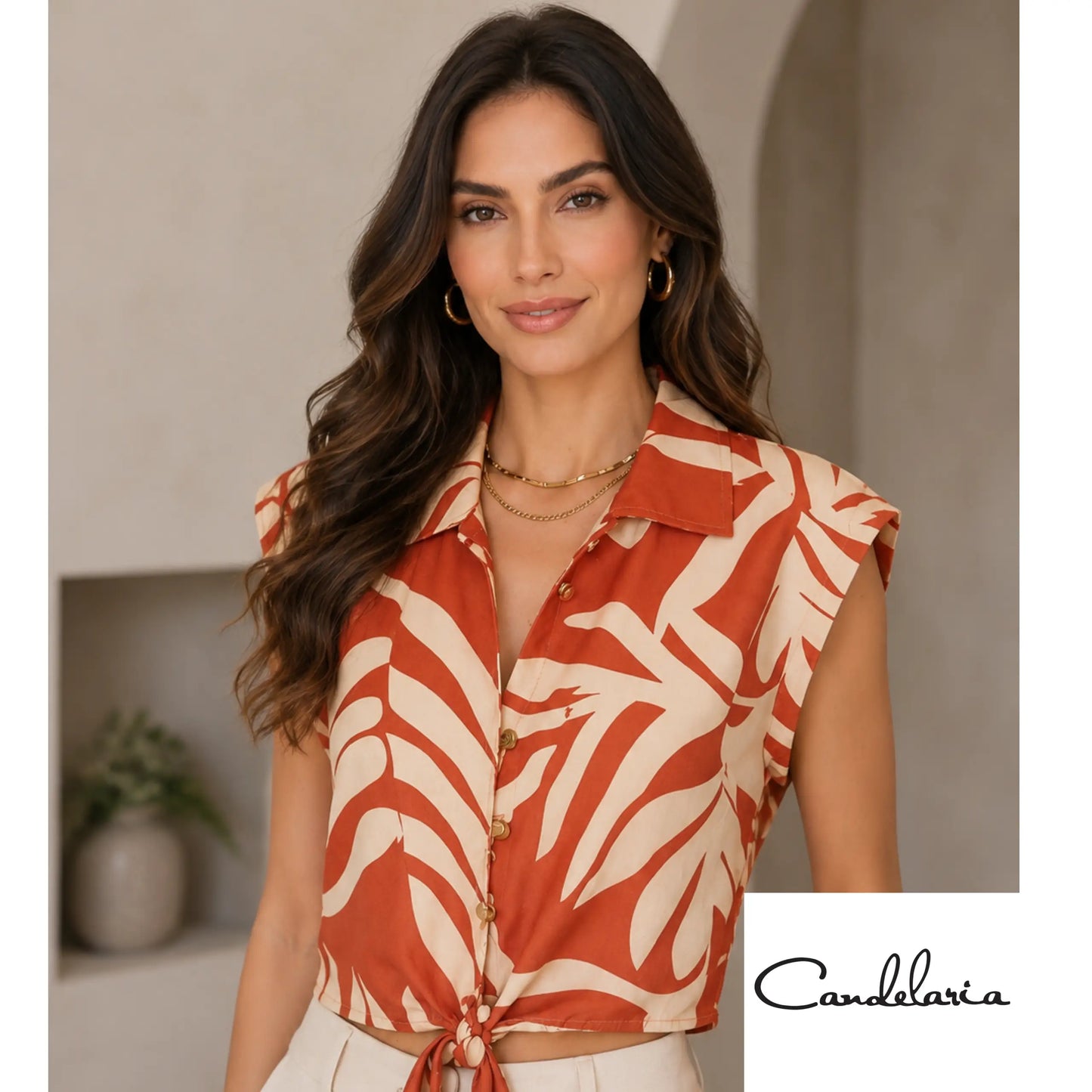 Blusa corta estampada - Ref: 1196241-110