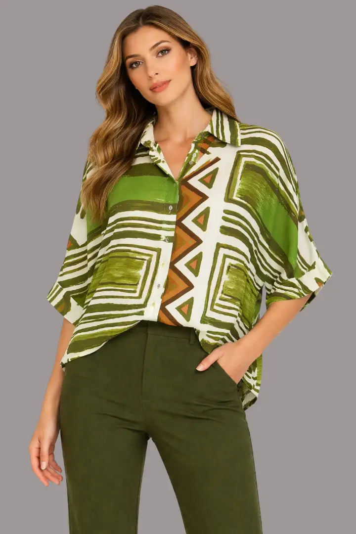 Blusa cuello camisero - Ref: 14277-100