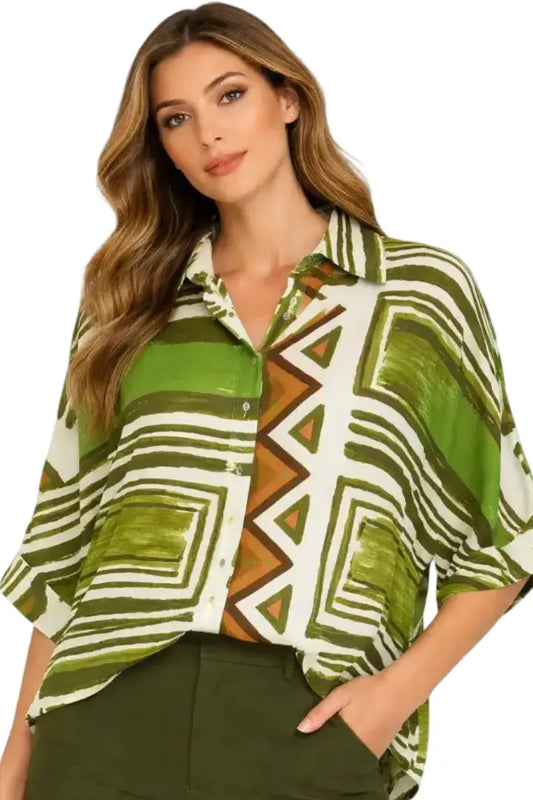 Blusa para mujer cuello camisero - Ref: 14277-100