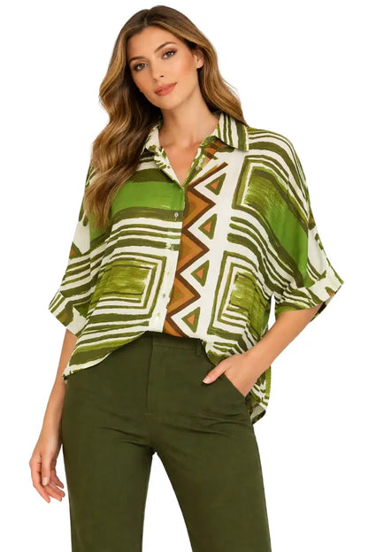 Blusa cuello camisero - Ref: 14277-100