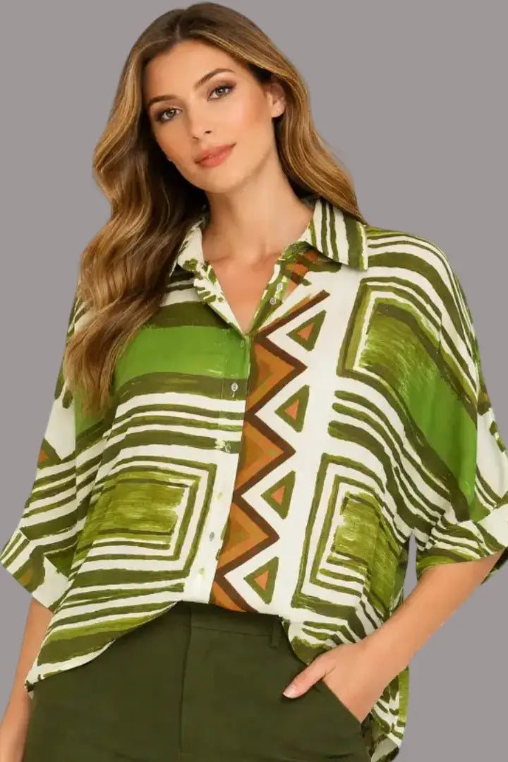 Blusa para mujer cuello camisero - Ref: 14277-100