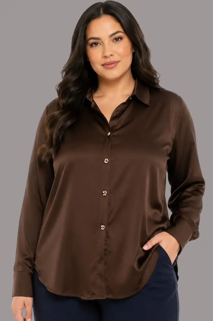 Blusa curvy para oficina elegante - Ref: 6097X-180