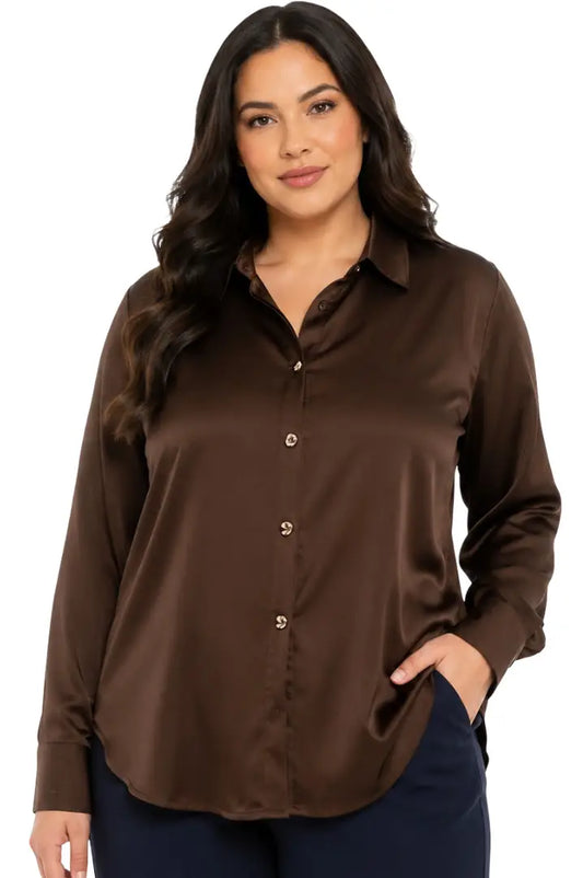 Blusa curvy para oficina elegante - Ref: 6097X-180