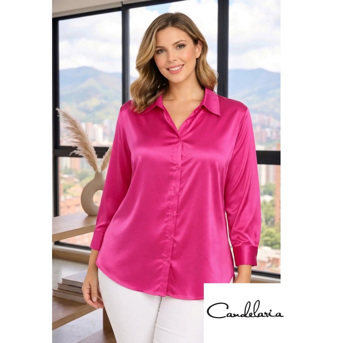 Blusas para oficina talla plus- Ref: 5170016-100