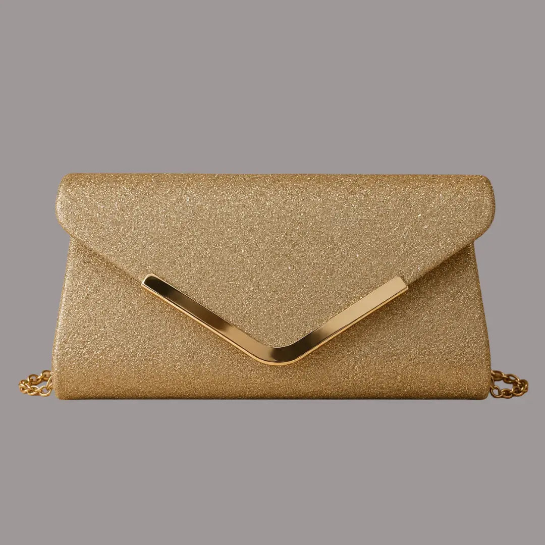 Bolso con cadena en tono oro para grado - Plu: 6201