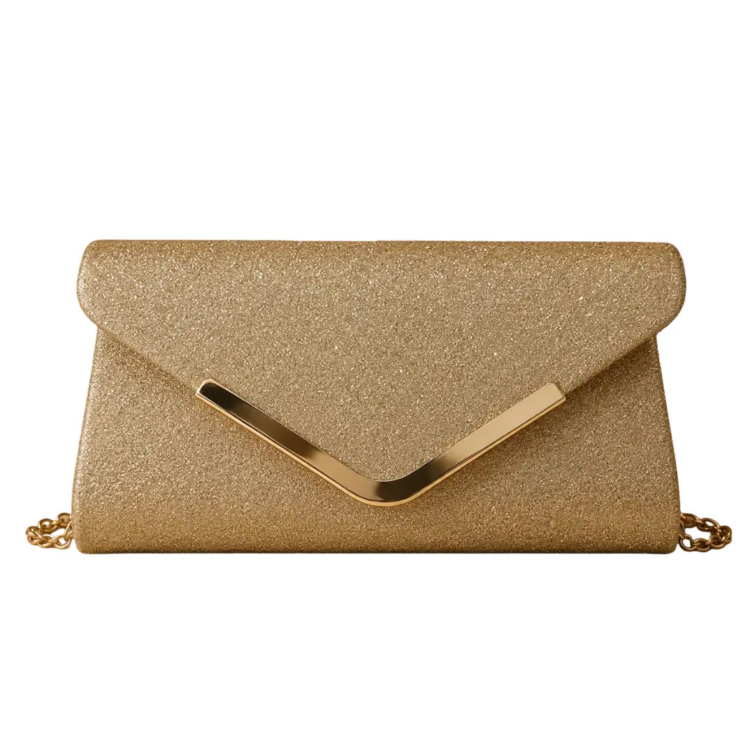 Bolso con cadena en tono oro para grado - Plu: 6201