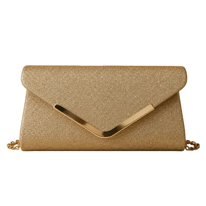 Bolso con cadena en tono oro para grado - Plu: 6201