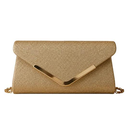 Bolso con cadena en tono oro para grado - Plu: 6201