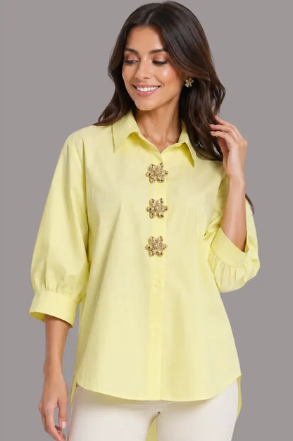 Camisa para mujer amarilla - Ref: 5892-180