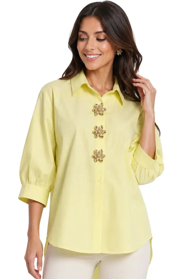 Camisa para mujer amarilla - Ref: 5892-180