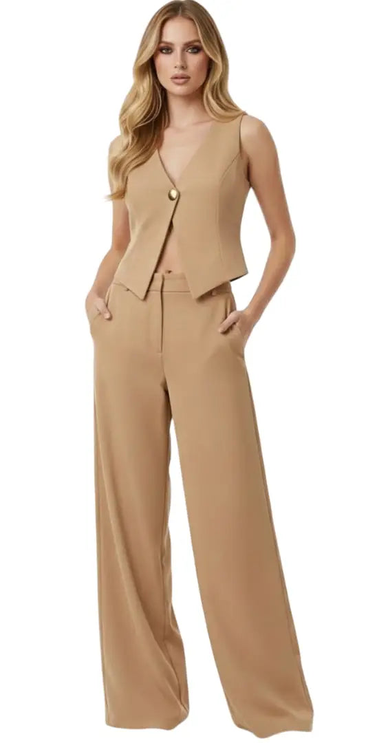 Set Chaleco y Pantalón Elegante - Ref: T07468-200