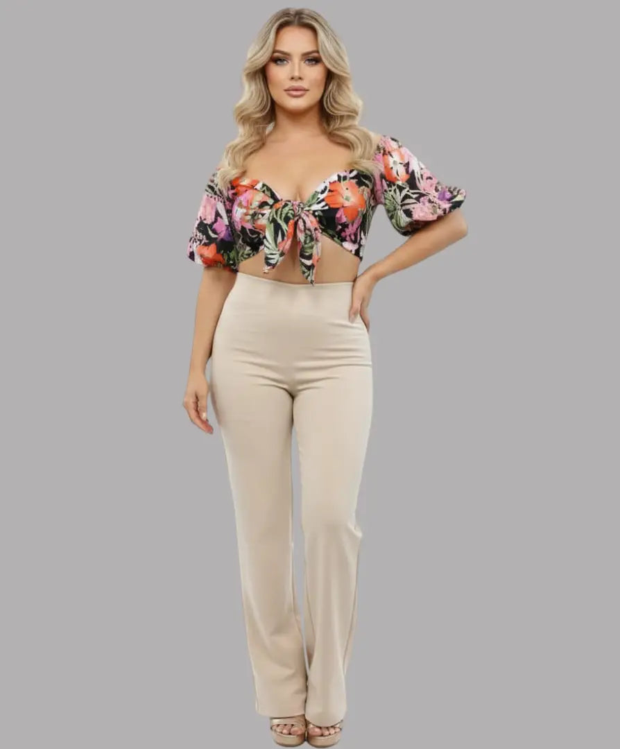 Crop top en oferta floral - Ref: 202019-67
