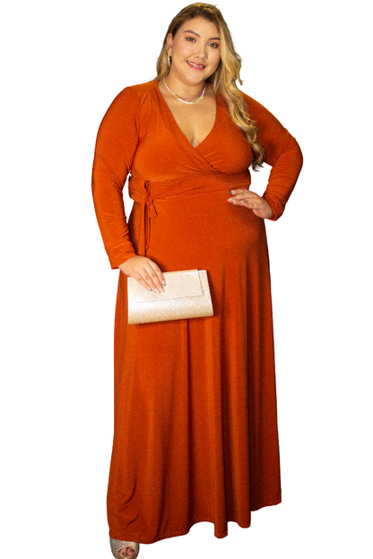 Vestido largo plus size femenino