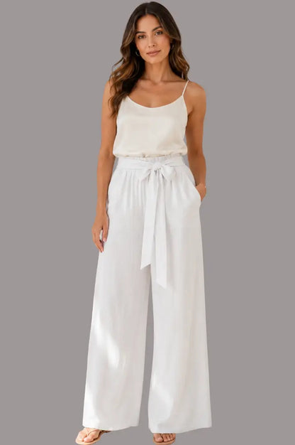 Pantalón amplios con cinturón- Ref: 20707007-150