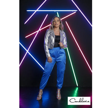 Pantalón azul vibrante para fiesta