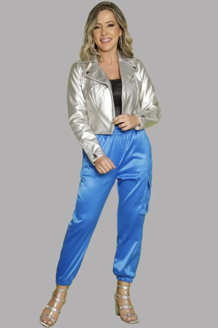 Pantalón azul vibrante para fiesta