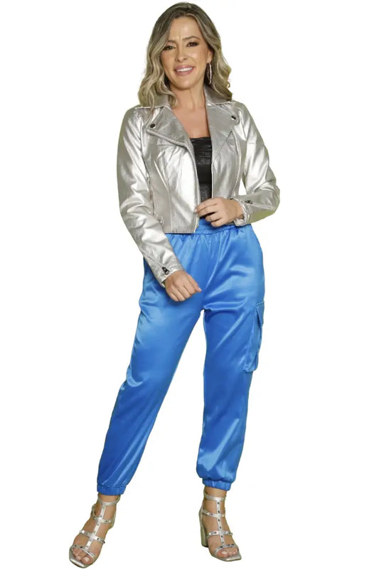 Pantalón azul vibrante para fiesta