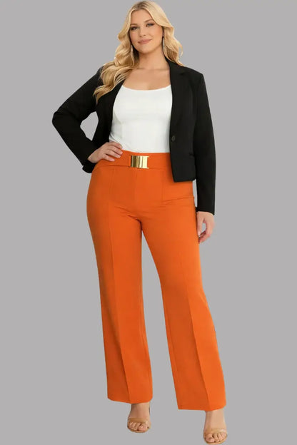 Pantalón plus bota ancha elegante para mujer