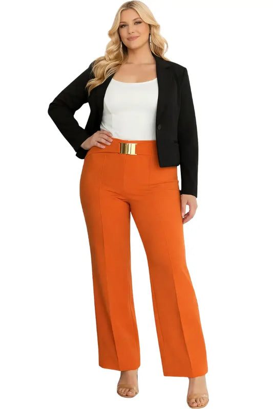 Pantalón plus bota ancha elegante para mujer